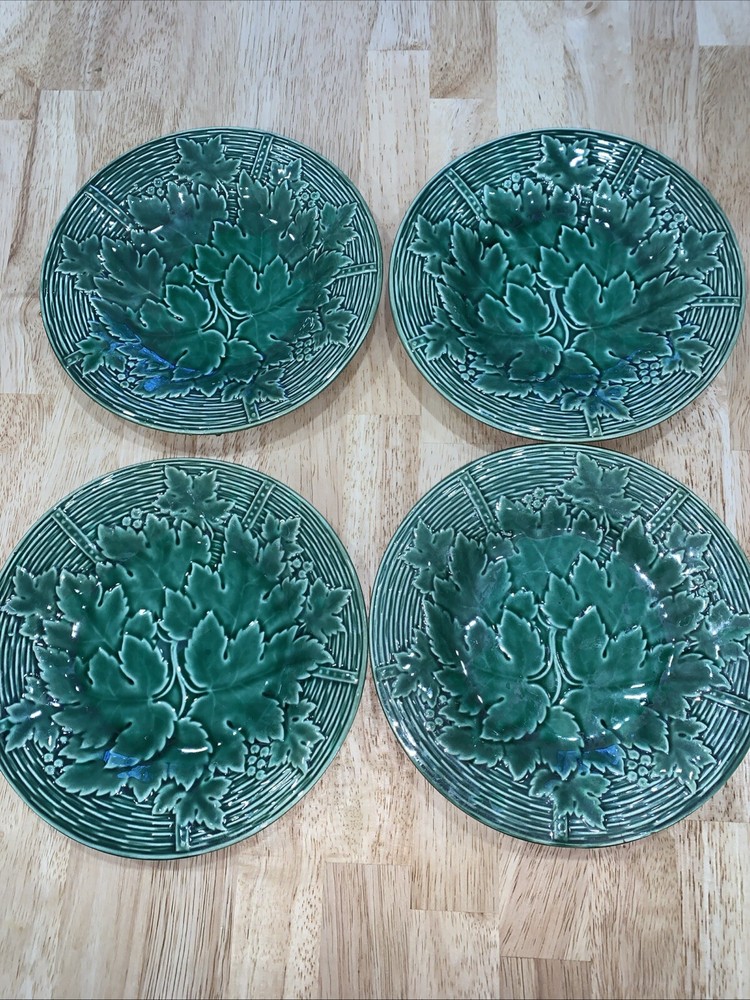 Majolica Ed Langbein Gien France Green 8.25