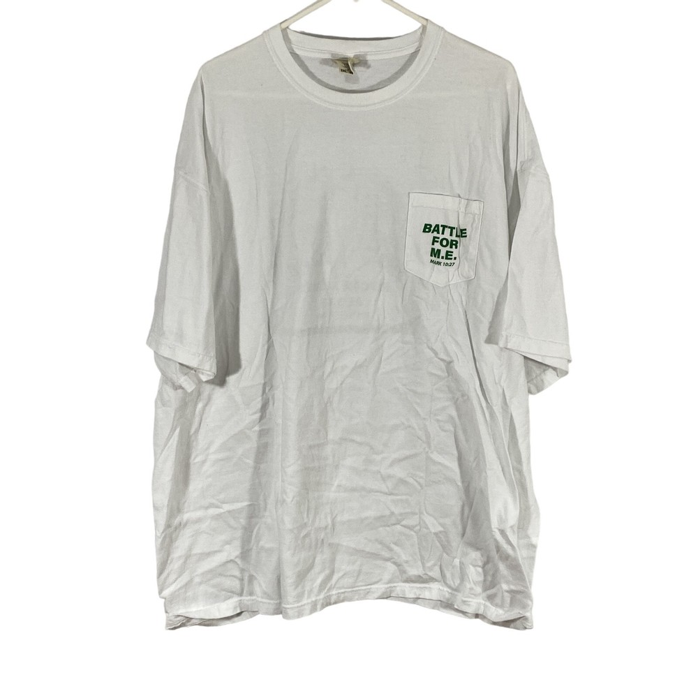 In The Family Battle For M.E. Comfort Colors Womens White Graphic T Shirt Sz 3XL