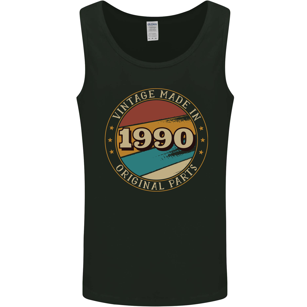 35th Birthday Vintage Made In 1990 Mens Vest Tank Top