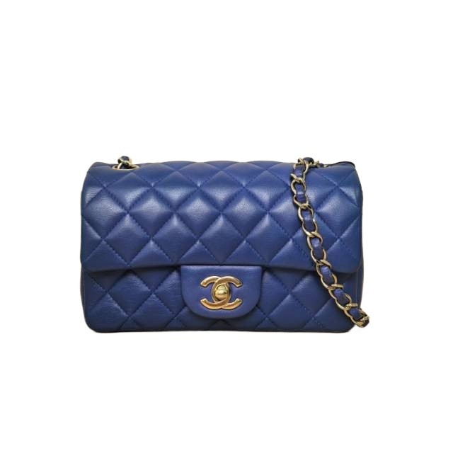 CHANEL CF Flap Bag Blue Large Mini 20cm Crossbodybag  P235806189