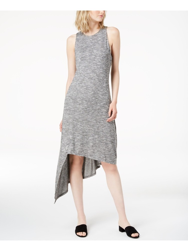 BAR III Womens Gray Asymmetrical Knit Sleeveless Knee Length Dress S