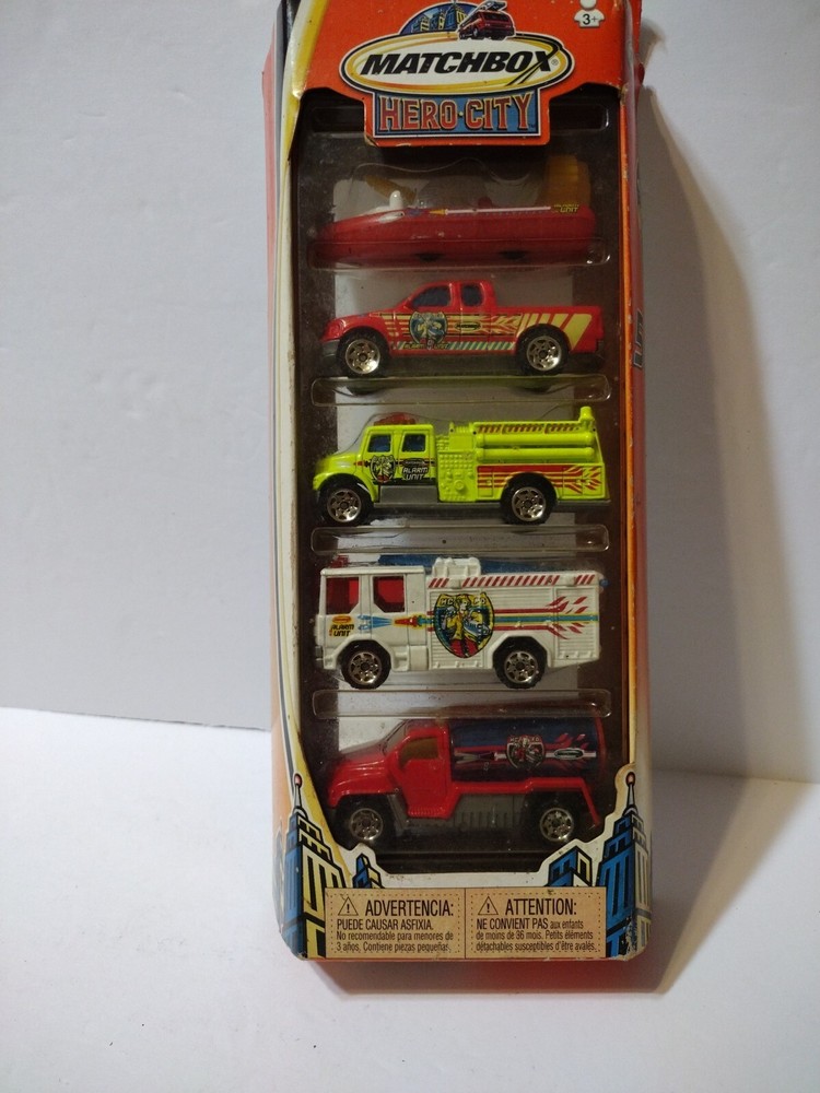Matchbox Hero City Fire Emergency Vehicles 5 piece set Never Opened, New In Box