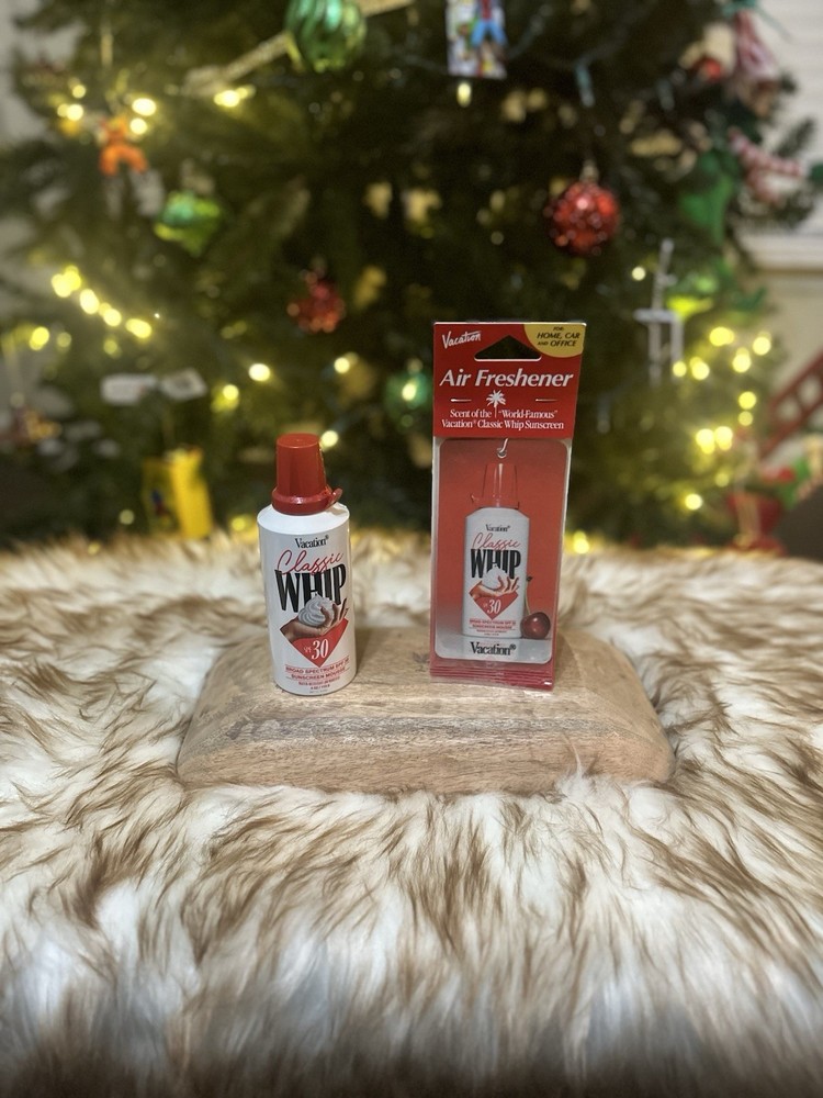 Vacation Classic Whip SPF 50 and Air Freshener Bundle, Whipped Sunscreen Mous