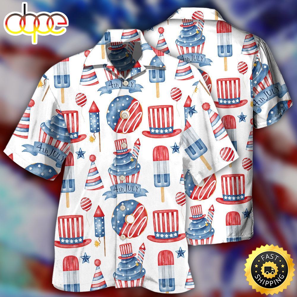 America Independence Day Basic Art Style Independence 3D HAWAII SHIRT Best Price-image