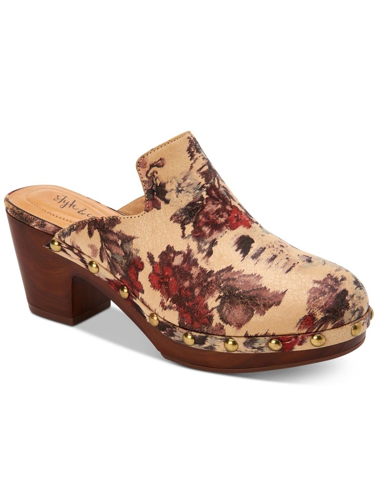 STYLE & COMPANY Womens Beige 1-Inch Platform Trystan Slip-On Clogs Size 10 M