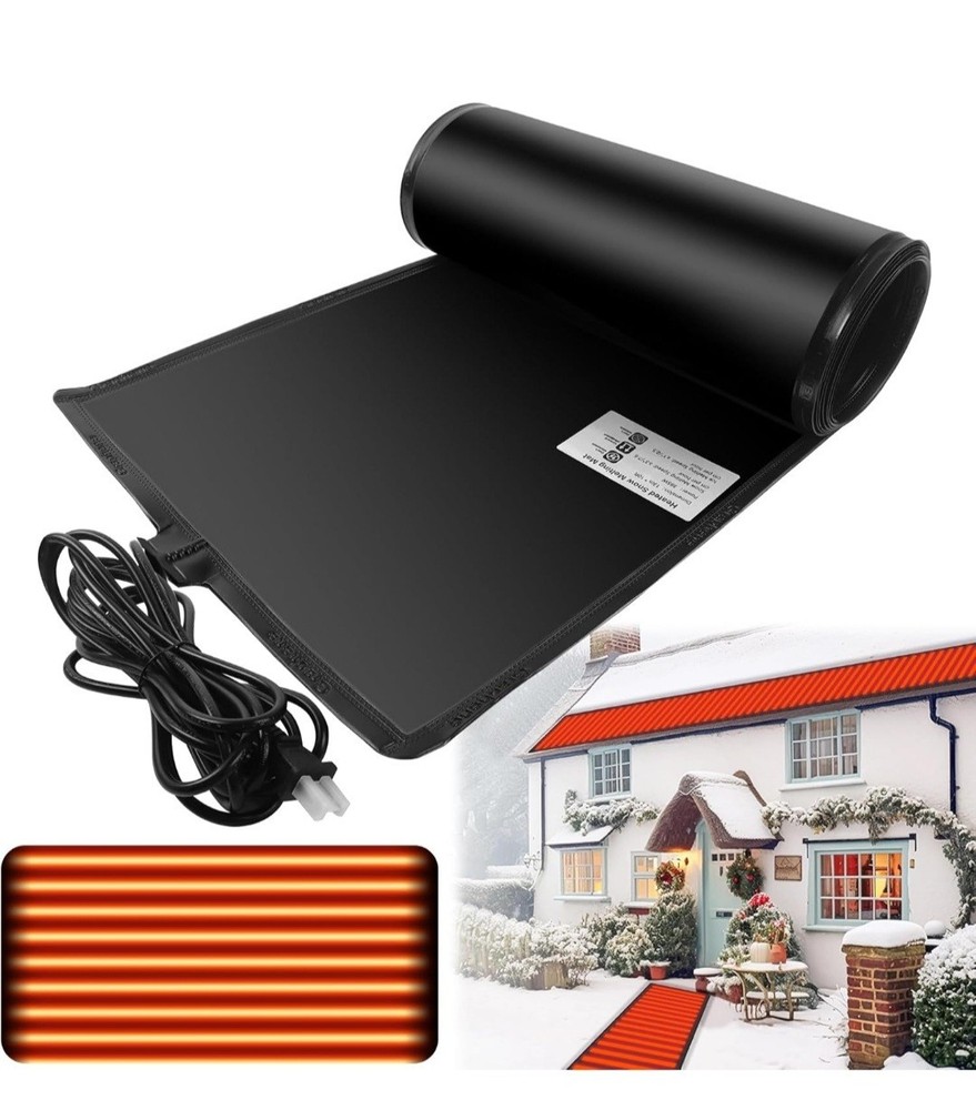 Heated Snow Melting Mats Outdoor,Snow and Ice Melting Mats,Anti-Slip Outdoor Win