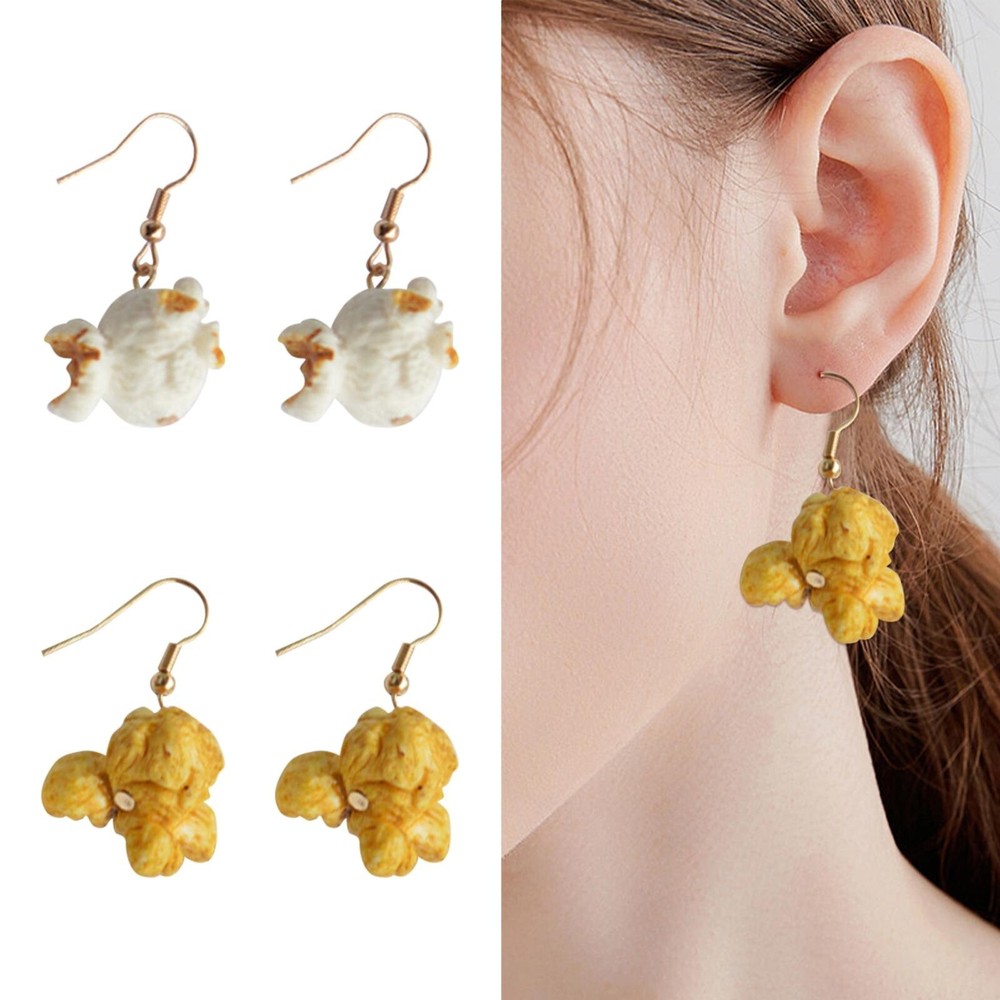 Fun Food Popcorn Earrings Diy Earrings Jewelry Funny Personality Small Earrings