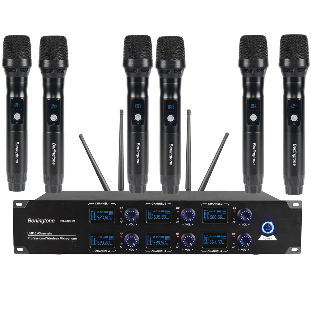 Berlingtone 6-Ch UHF Wireless Mic System with Fixed Frequencies