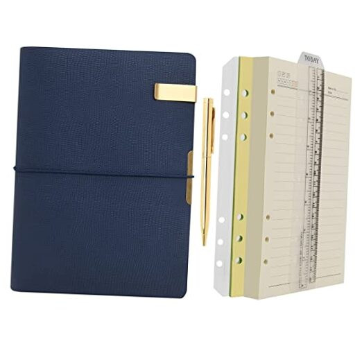 A5 Refillable Leather Travelers Notebook with Lined Paper for Journaling