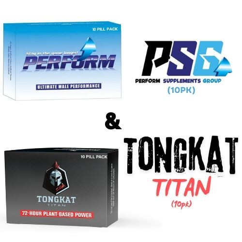 PERFORM  + TONGKAT TITAN 20 Pill Value Pack 72-Hour Male Stimulant (20 Pills)