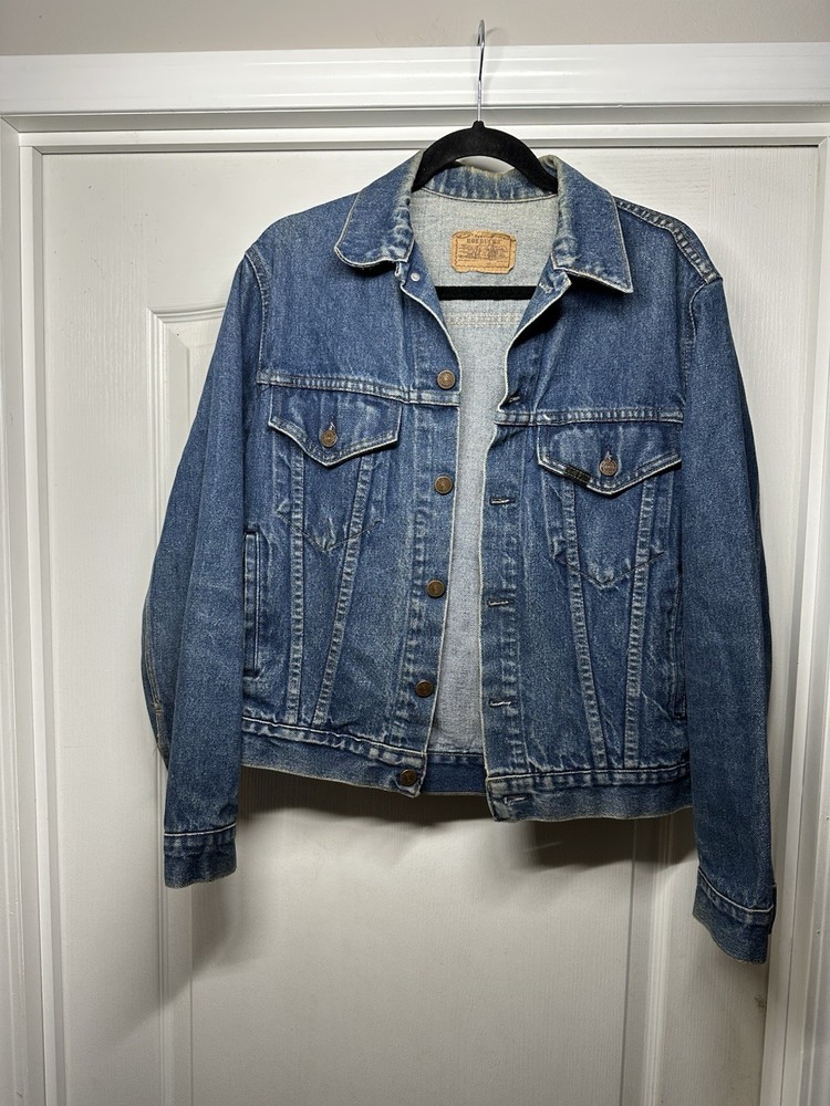 Sears Roebucks Men's Denim Jean Trucker Jacket Vintage, Made in USA, 12Gauge 40R