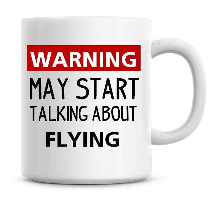 Flying Coffee Mug Fun Warning Starts Funny Conversation Humor Gift
