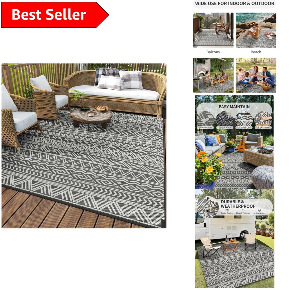 Lightweight Reversible Outdoor Rug 8x10 - Ideal for Picnics & Balconies Today