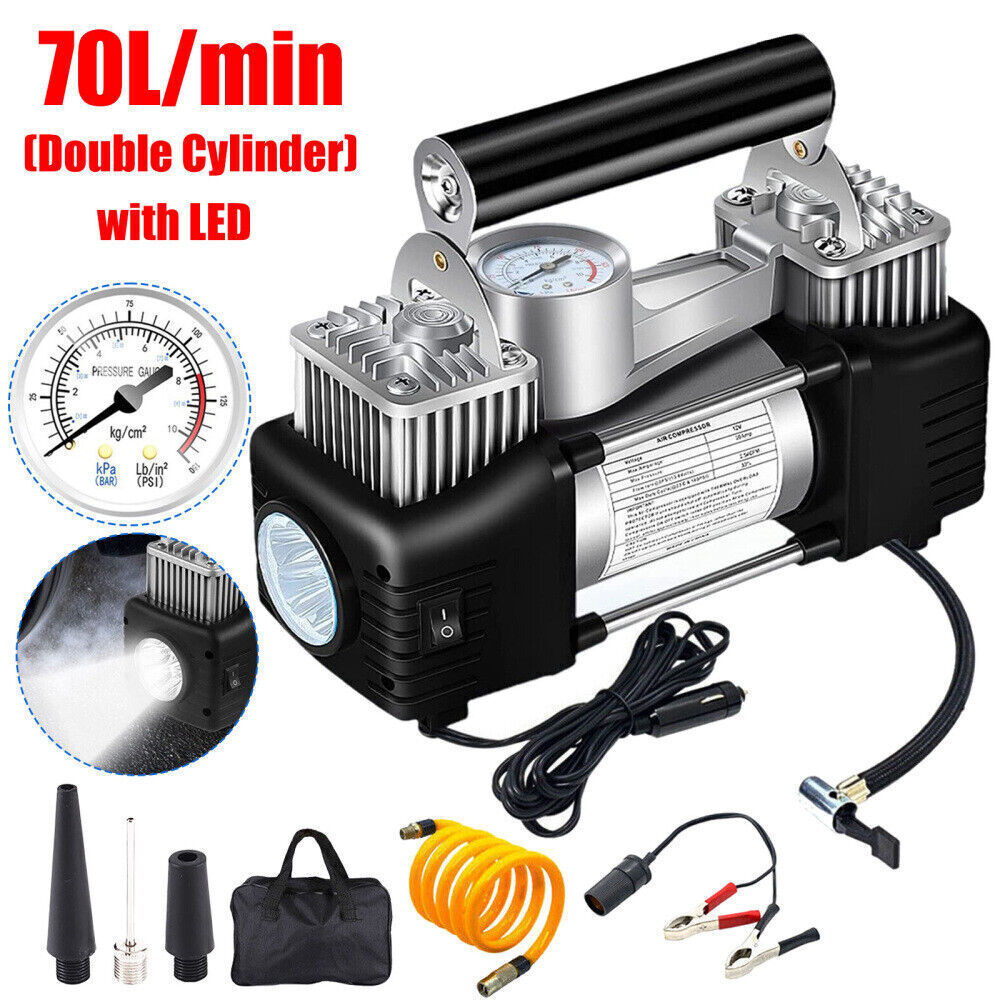 Heavy Duty Portable Air Compressor Car Tire Inflator Electric Pump Auto New 12V