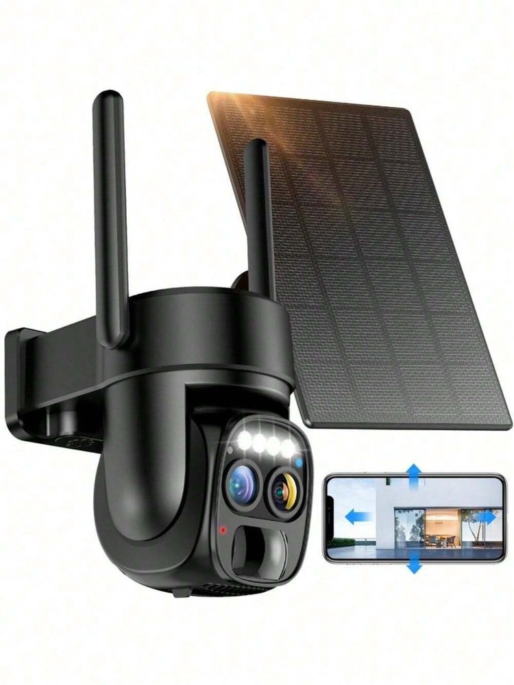 10X Zoom 2K Solar Security Camera with 360° Pan Tilt for Outdoor Wireless Monitoring