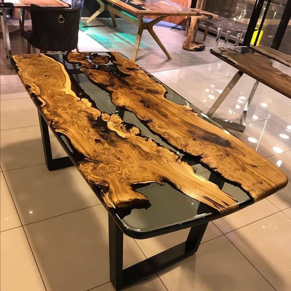 Resin River Dining Table Top, Coffee Table, Living Room River Table Top 36