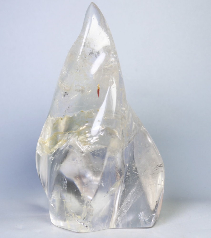 0.89lb Natural White Clear Quartz Crystal Stone Freeform Reiki Statue Specimen
