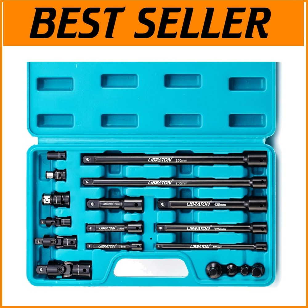 Versatile 18PC Socket Extension Set - Chrome Vanadium Steel for Professionals