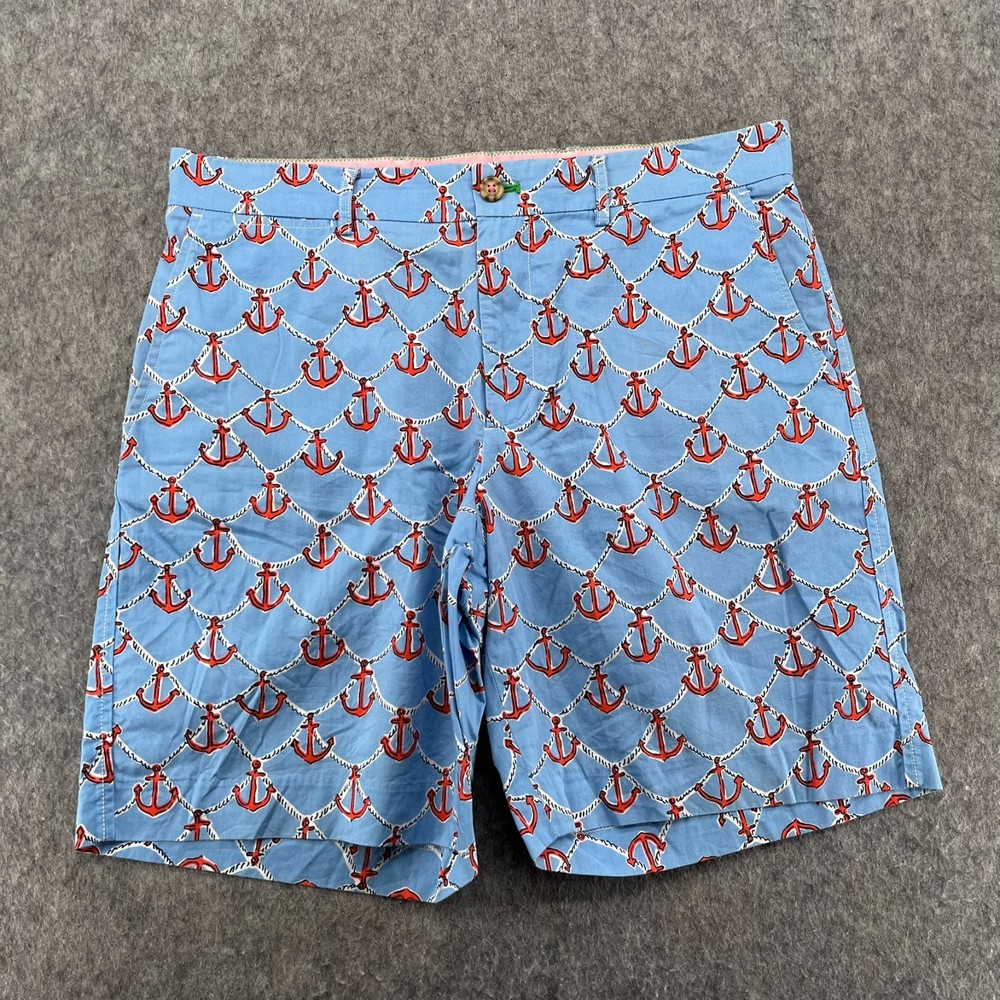 Lilly Pulitzer Via Palm Beach Fitz Shorts Mens 34 Blue With Anchors