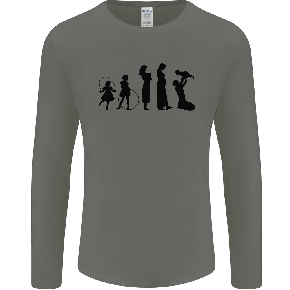 Funny Child to Mother Evolution Mothers Day Mens Long Sleeve T-Shirt