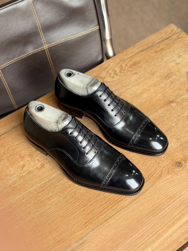 Mezlan Gables Genuine black brogue captoe  Oxford Men's Shoes