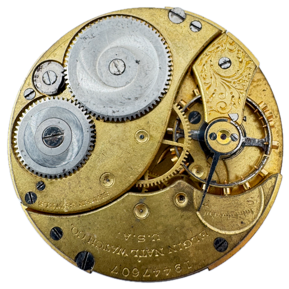 Antique 1917 Elgin 7 Jewel 12s Hunter Pocket Watch Movement 310 USA