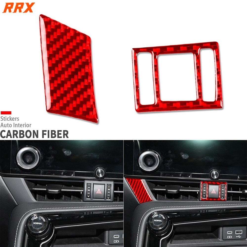 Red Carbon Fiber Console Warning Light Cover for Lexus NX 250 350 450h 2022-2025 Models