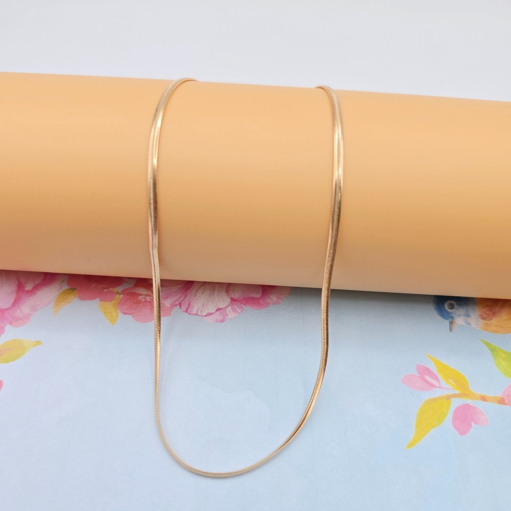 Snake Chain Necklace for Women, 17.7 Inch Length, XPNL0080 Minimalist Rose Gold