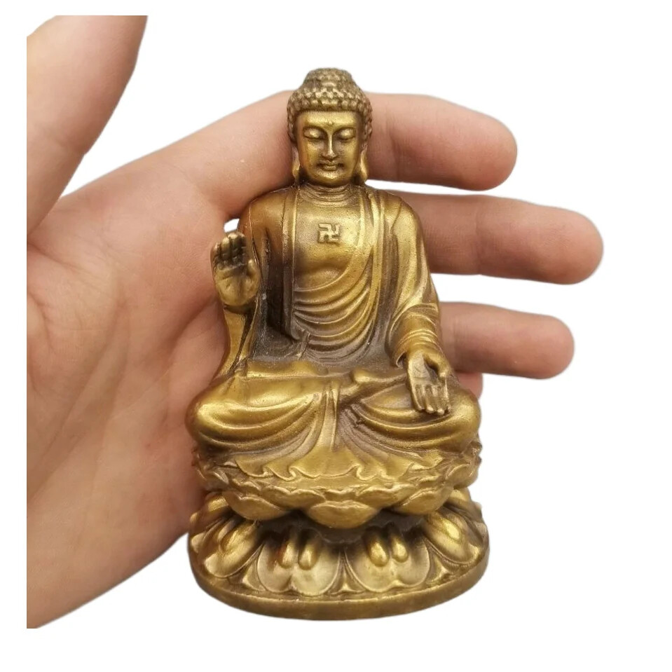 Small Copper Buddha Statue for Home Decor and Meditation Space