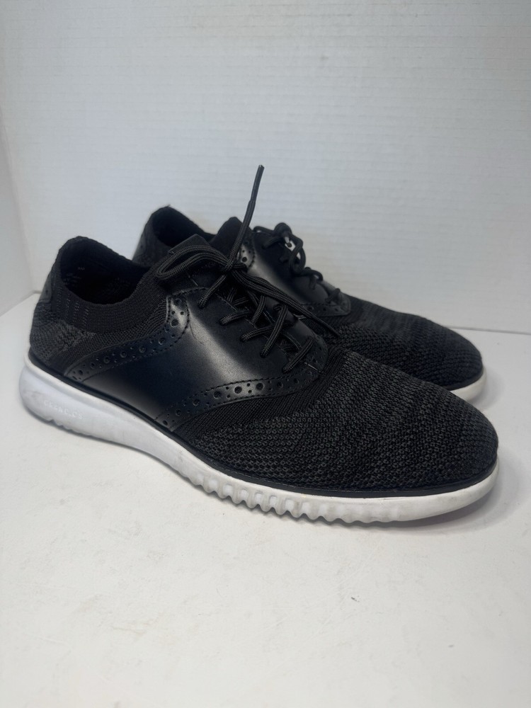 Cole Haan Zerogrand Saddle-Knit Oxford Sneakers Black Optic Size 8 C25259