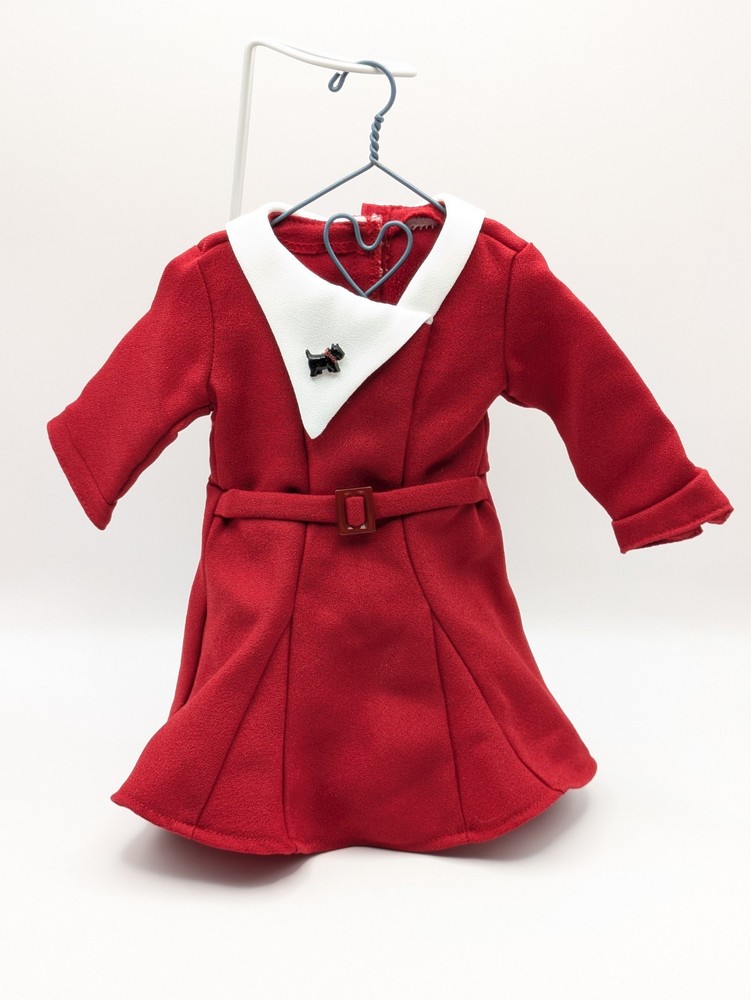 American Girl Doll Kit Kittredge Christmas Dress Red Scottie Dog Holiday Outfit