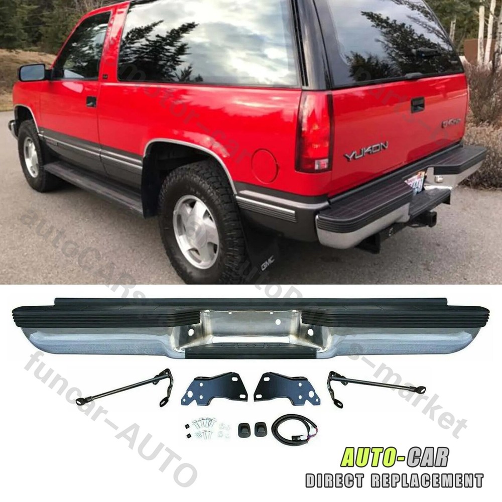 Conjunto de parachoques trasero de acero cromado para Chevy Suburban Tahoe GMC Yukon 1993-1999