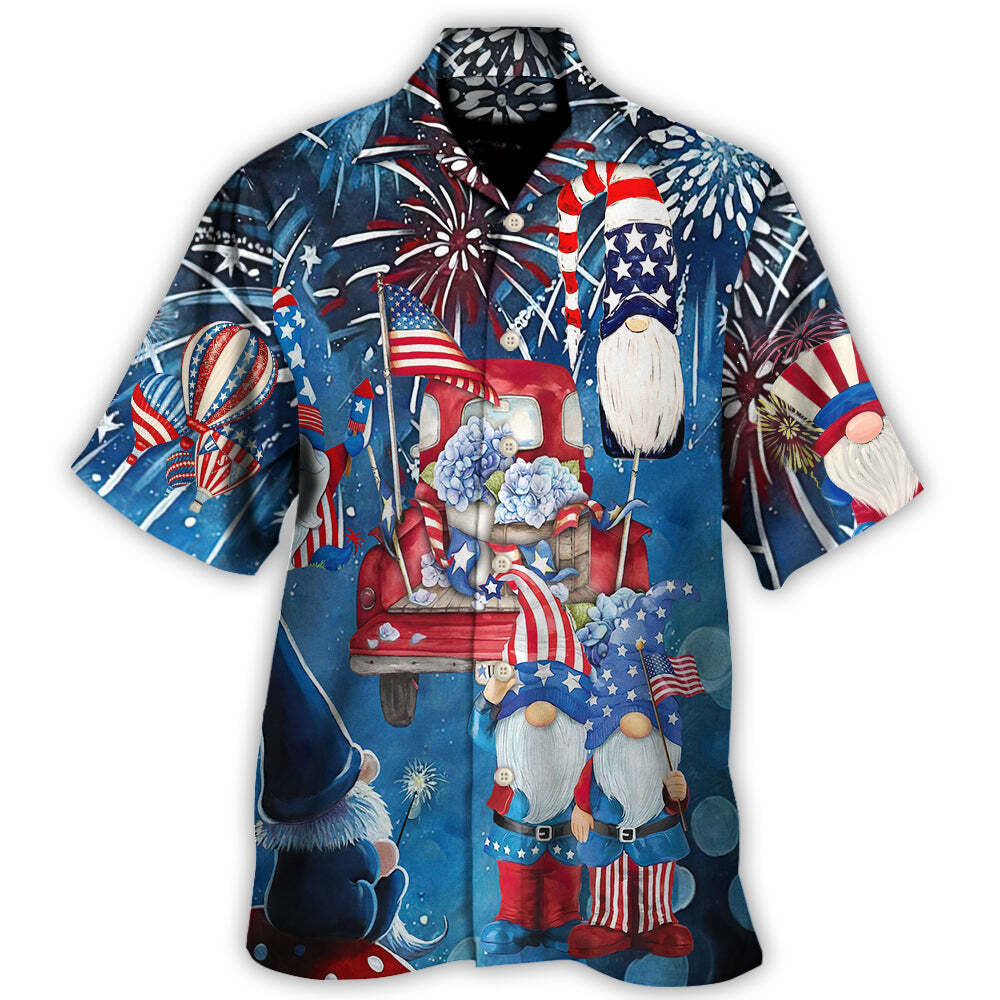 Independence Day Cute Trio Gnome Hawaiian Shirt for 4th of July Festivities