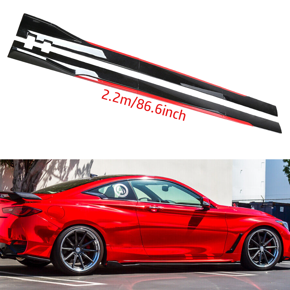For Infiniti Q50 Q60 Q70 Side Skirt Extension Body Kit Splitter Spoiler Glossy