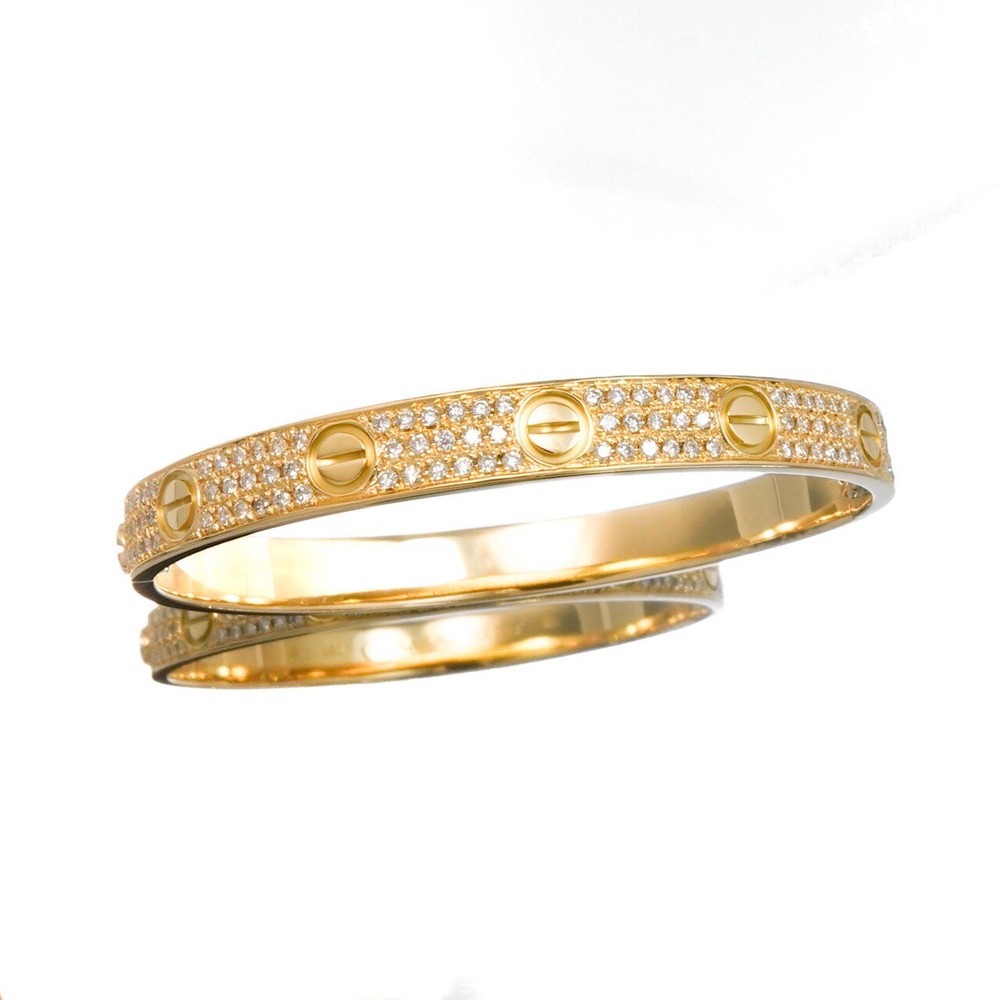 Cartier Love bracelet 16 in yellow gold with diamonds for women