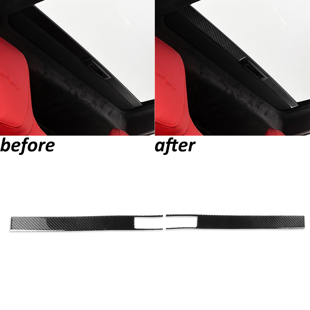 Panel de manija de techo corredizo de fibra de carbono real para Jaguar F-Type 2014-2024