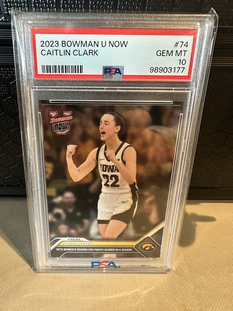 2023 Bowman University Now #74 Caitlin Clark PSA 10