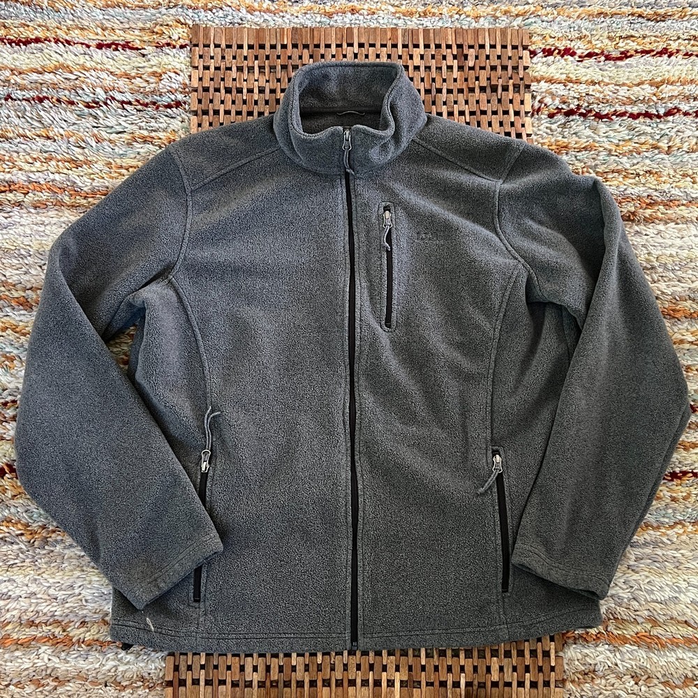 L.L. Bean Fleece Jacket Full Zip Grey Men's Size XL Tall