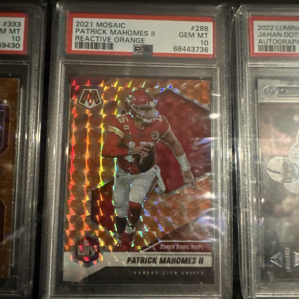 2021 Mosaic Patrick Mahomes II Reactive Orange GEM-MT PSA 10 💎 Superbowl MVP KC