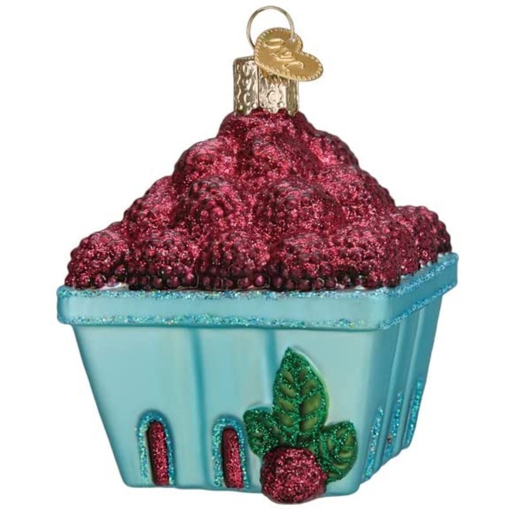 Old World Christmas Glass Ornament, Carton of Raspberries (With OWC Gift Box)