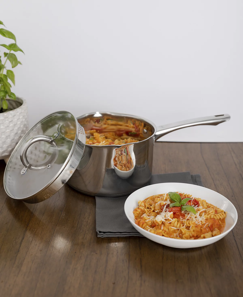 Sedona Kitchen 3.5QT Stainless Steel Sauce Pan w/ Draining Lid & Side Handle