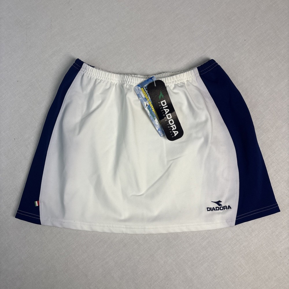 Vintage 90s Diadora White Navy Athletic Skirt New With Tags