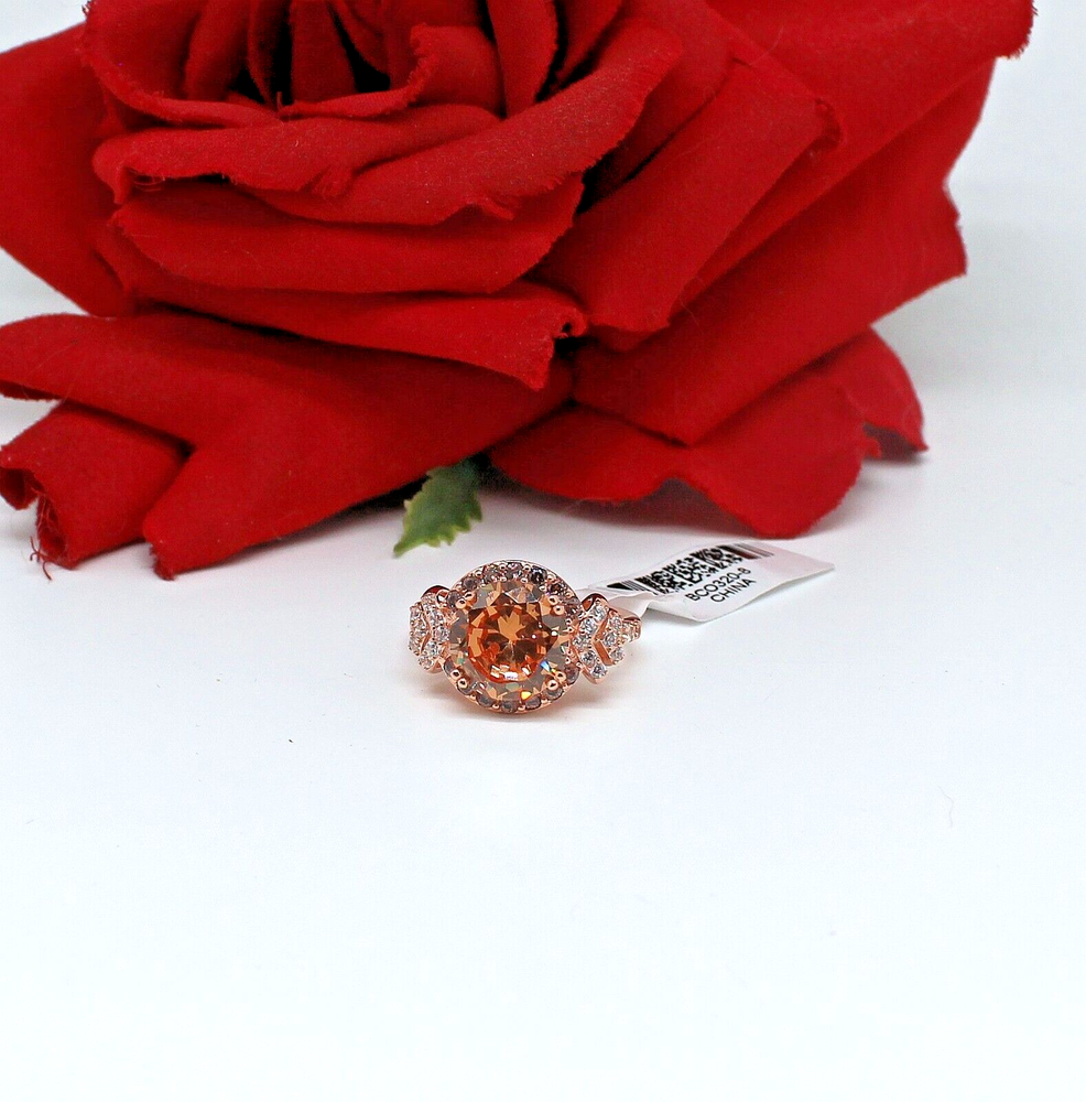 Sterling Silver NWT Vermeil JTV Champagne  CZ  Ring Size 8 6.3g CAT RESCUE