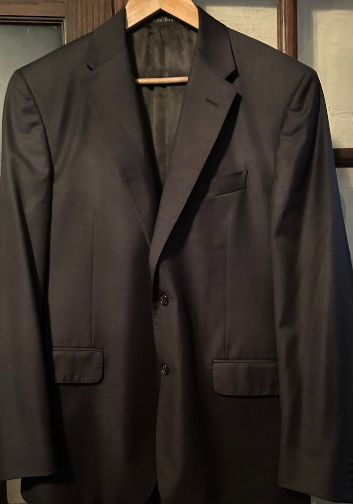 Nino Danieli Black Men’s Blazer Italian Made 100% Wool SUPER 150’S 16.25 micron