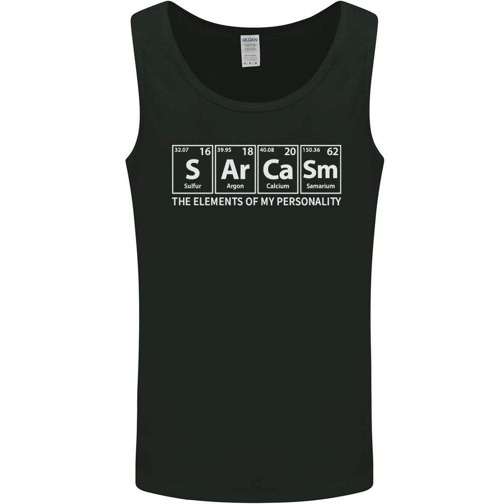 Sarcasm the Elements Personality Funny ECG Mens Vest Tank Top