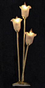 Clearance Sale 1:12 Miniature 3-Arm Tulip Floor Lamp Dollhouse Accessory HH CK4312-image