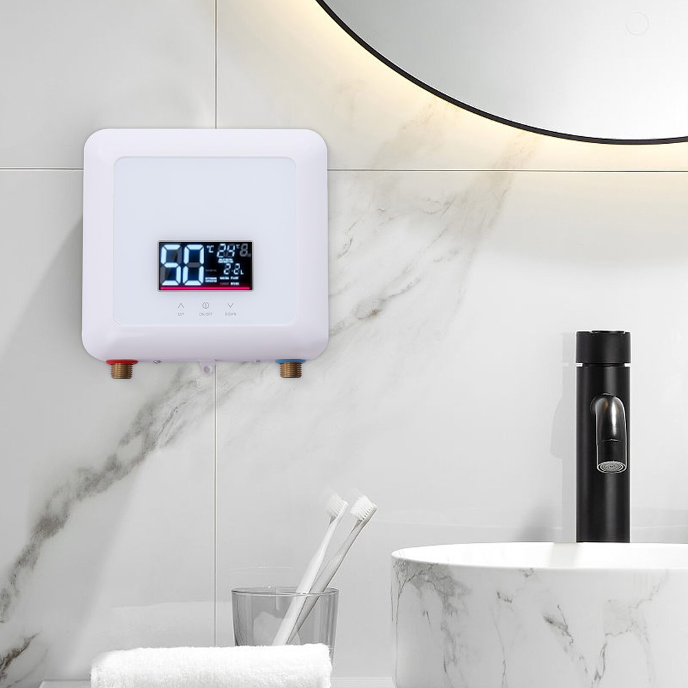 Tankless Hot Water Instant Heater Electric Shower Kitchen Boiler Bathroom 5500W