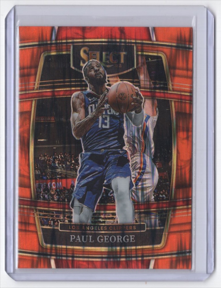 2021-22 Panini Select Orange Flash Prizm * Paul George Los Angeles Clippers #14