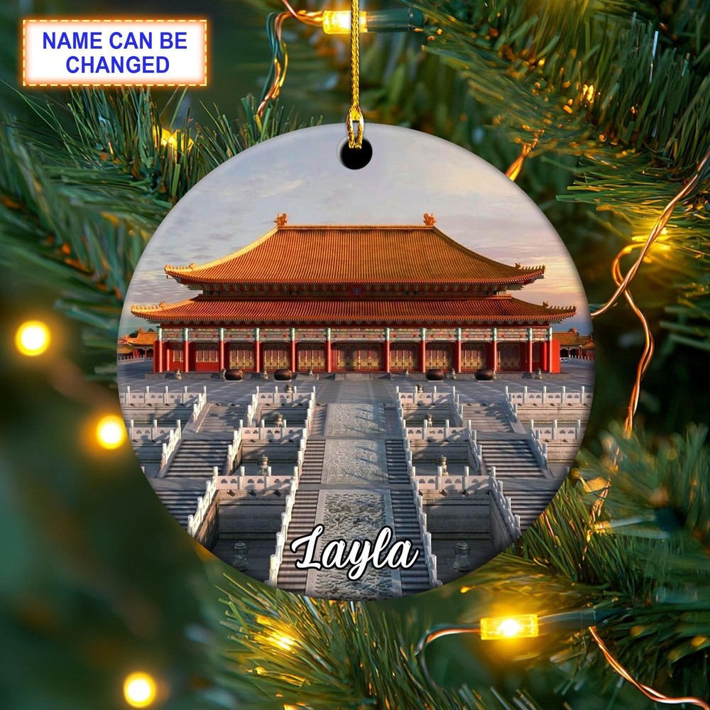 Custom Name Forbidden City Christmas Ornament  Christmas Tree Hanging Decor Flat