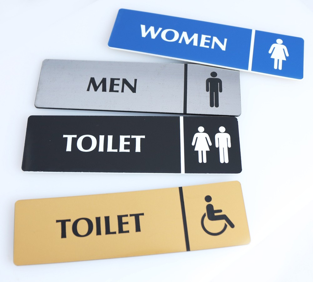 FLASH SALE BATHROOM TOILET MALE FEMALE DISABLE DOOR SIGN ENGRAVED 145MM X 45MM-image
